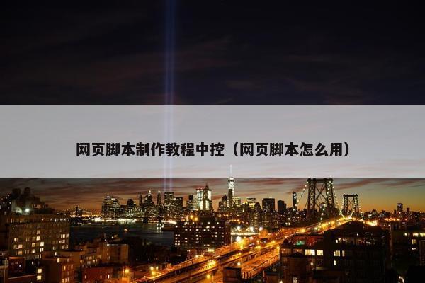 网页脚本制作教程中控（网页脚本怎么用）