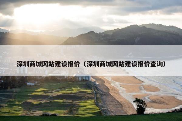 深圳商城网站建设报价（深圳商城网站建设报价查询）