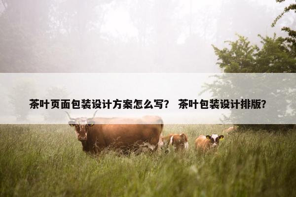 茶叶页面包装设计方案怎么写？ 茶叶包装设计排版？