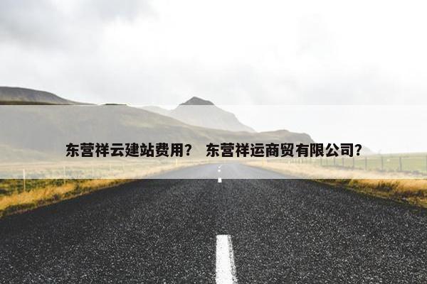 东营祥云建站费用？ 东营祥运商贸有限公司？