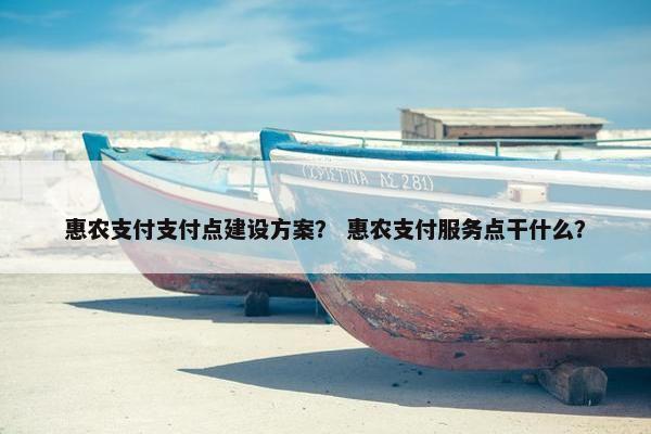惠农支付支付点建设方案？ 惠农支付服务点干什么？