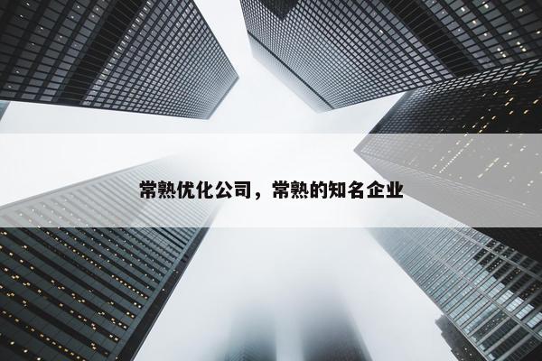 常熟优化公司，常熟的知名企业