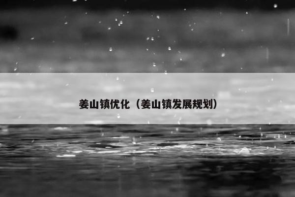 姜山镇优化（姜山镇发展规划）