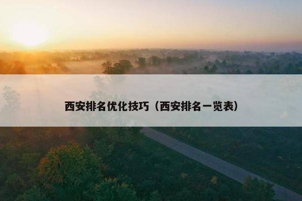 西安排名优化技巧（西安排名一览表）
