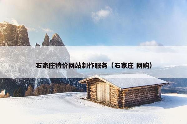 石家庄特价网站制作服务（石家庄 网购）