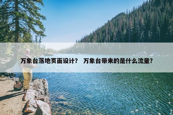 万象台落地页面设计？ 万象台带来的是什么流量？