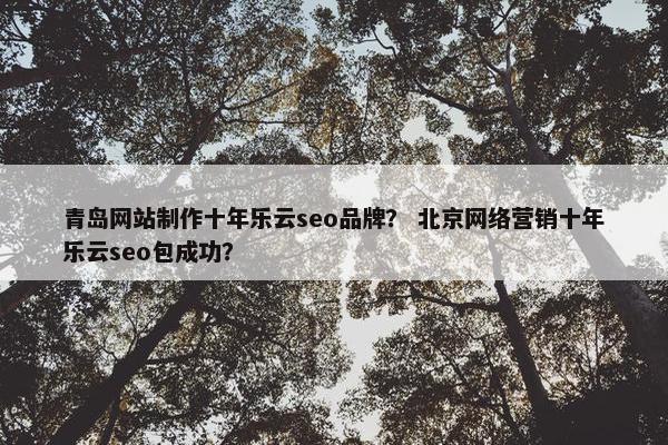 青岛网站制作十年乐云seo品牌？ 北京网络营销十年乐云seo包成功？