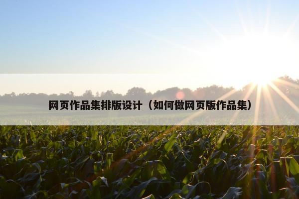 网页作品集排版设计（如何做网页版作品集）