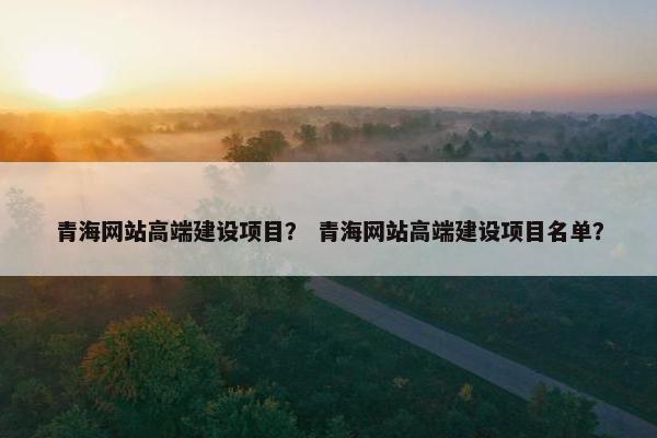 青海网站高端建设项目？ 青海网站高端建设项目名单？