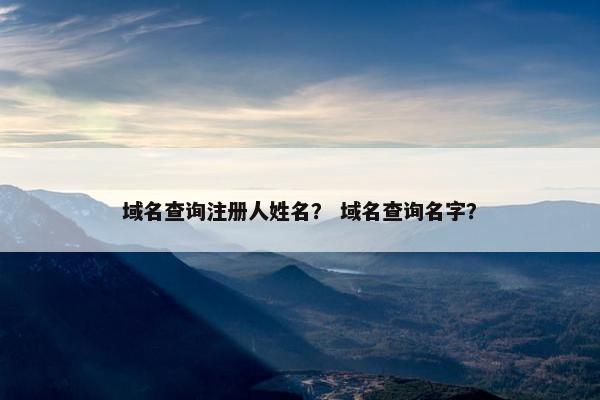 域名查询注册人姓名？ 域名查询名字？