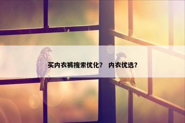 买内衣裤搜索优化？ 内衣优选？