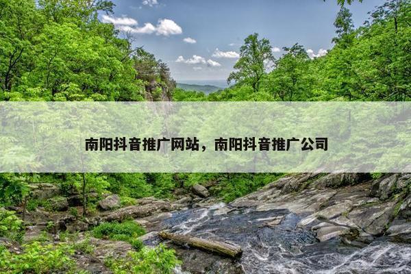 南阳抖音推广网站，南阳抖音推广公司