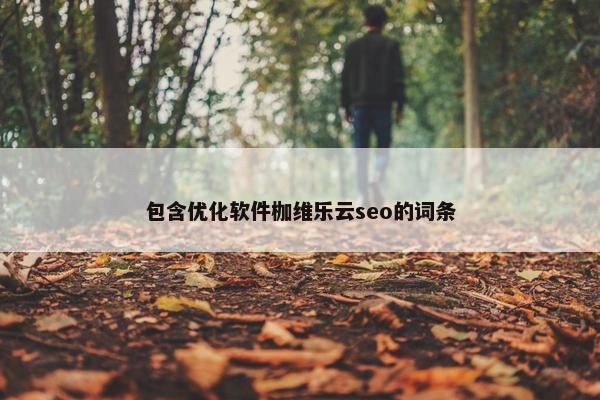 包含优化软件枷维乐云seo的词条
