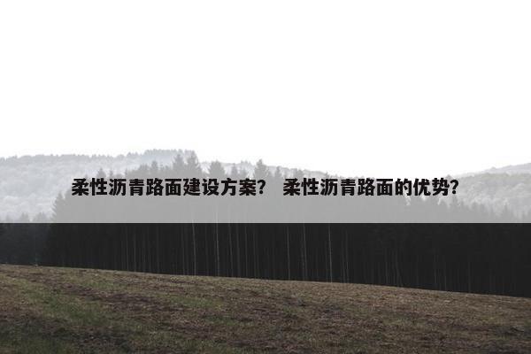 柔性沥青路面建设方案？ 柔性沥青路面的优势？