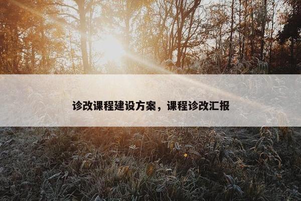 诊改课程建设方案，课程诊改汇报