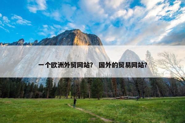 一个欧洲外贸网站？ 国外的贸易网站？