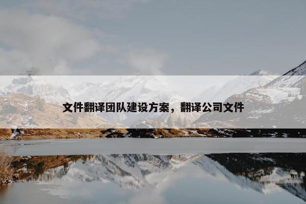 文件翻译团队建设方案，翻译公司文件