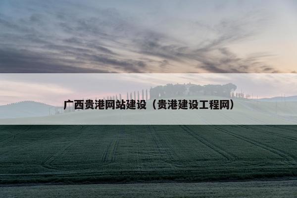 广西贵港网站建设（贵港建设工程网）