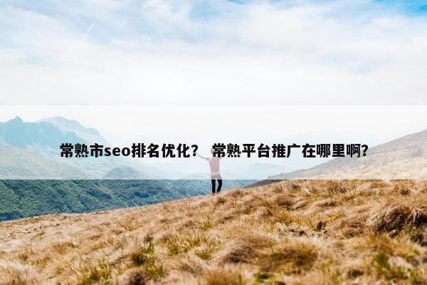 常熟市seo排名优化？ 常熟平台推广在哪里啊？