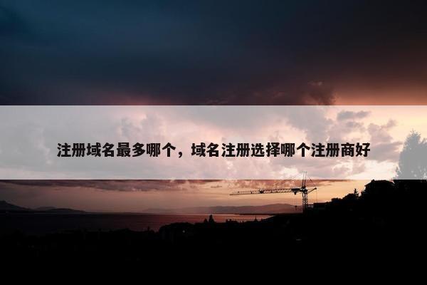 注册域名最多哪个，域名注册选择哪个注册商好