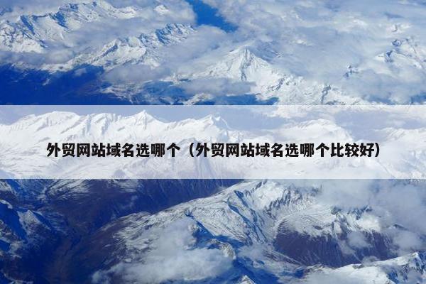 外贸网站域名选哪个（外贸网站域名选哪个比较好）