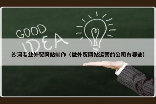 沙河专业外贸网站制作（做外贸网站运营的公司有哪些）