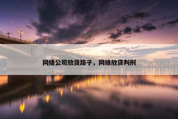 网络公司放贷路子，网络放贷判刑