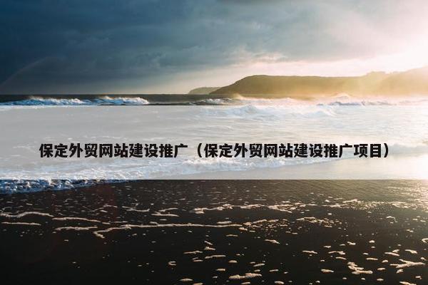 保定外贸网站建设推广（保定外贸网站建设推广项目）