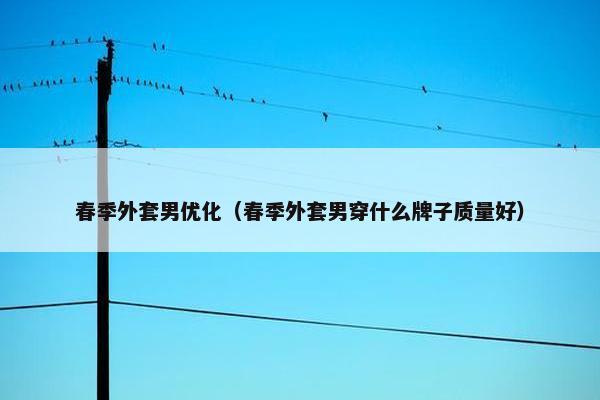 春季外套男优化（春季外套男穿什么牌子质量好）