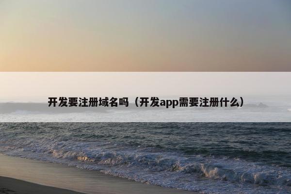开发要注册域名吗（开发app需要注册什么）