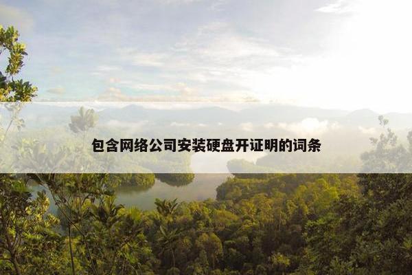 包含网络公司安装硬盘开证明的词条