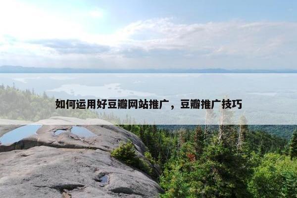 如何运用好豆瓣网站推广，豆瓣推广技巧