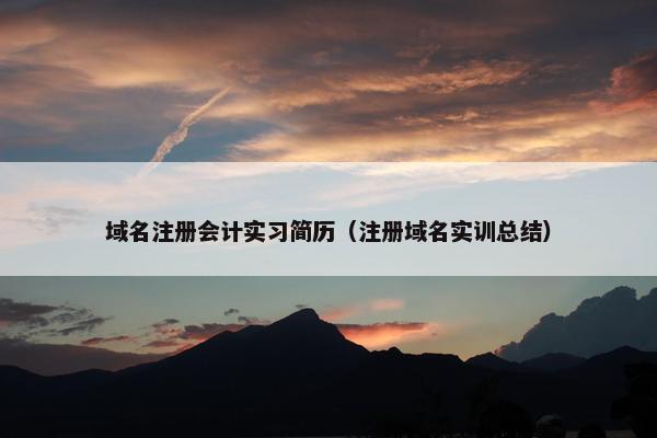 域名注册会计实习简历（注册域名实训总结）