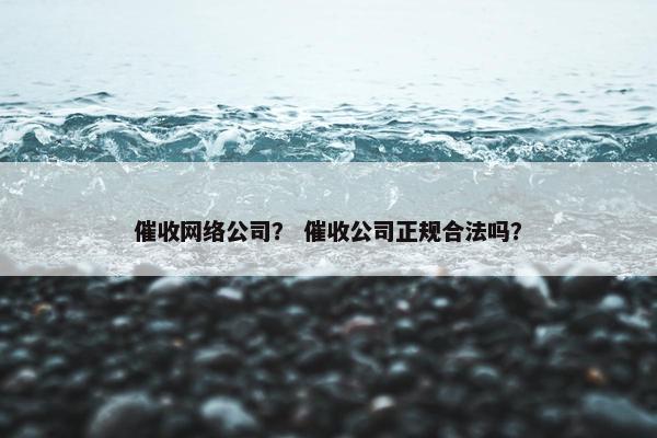 催收网络公司？ 催收公司正规合法吗？