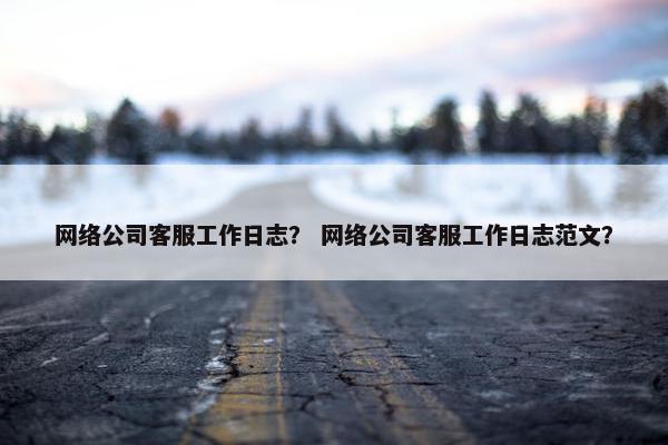 网络公司客服工作日志？ 网络公司客服工作日志范文？