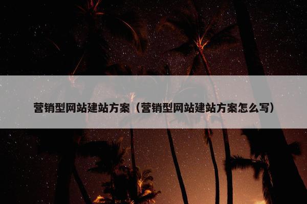 营销型网站建站方案（营销型网站建站方案怎么写）