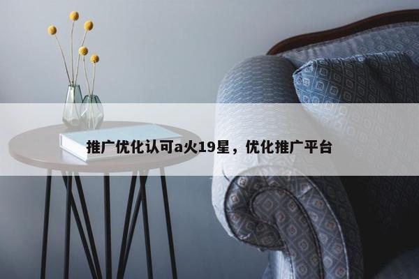 推广优化认可a火19星，优化推广平台