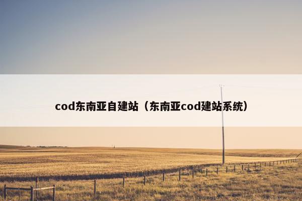 cod东南亚自建站（东南亚cod建站系统）