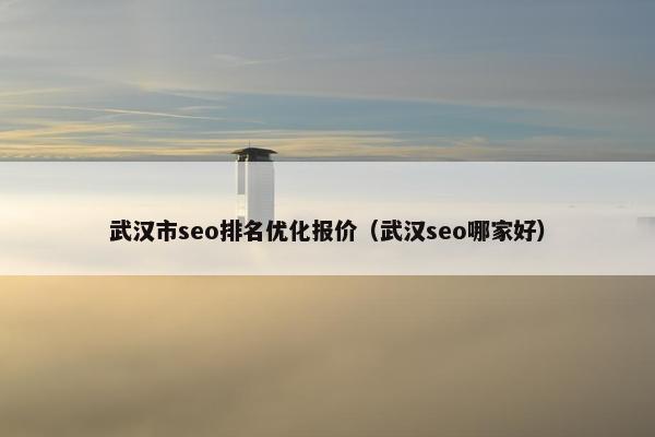 武汉市seo排名优化报价（武汉seo哪家好）
