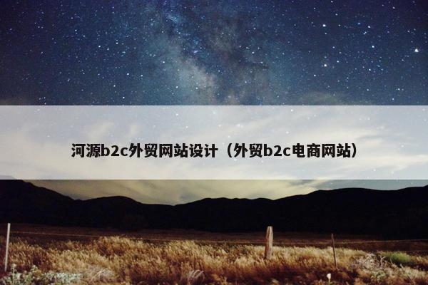 河源b2c外贸网站设计（外贸b2c电商网站）