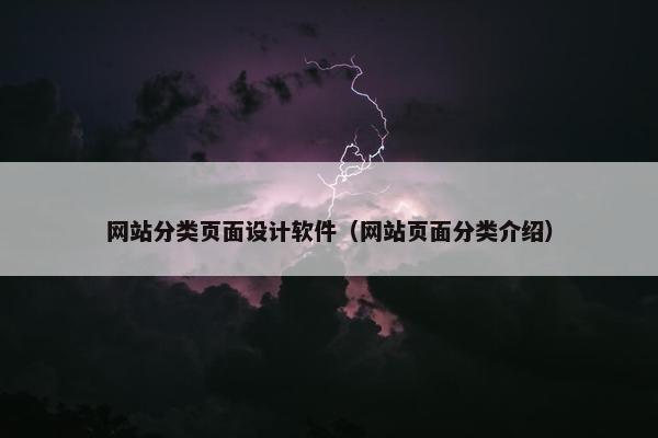 网站分类页面设计软件（网站页面分类介绍）