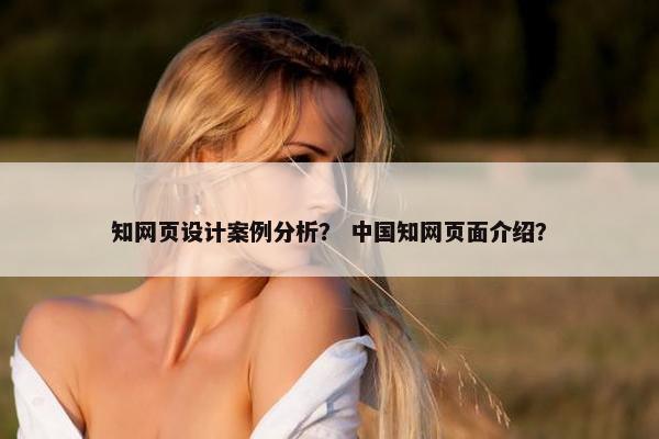 知网页设计案例分析？ 中国知网页面介绍？