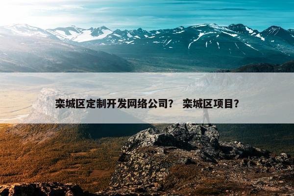 栾城区定制开发网络公司？ 栾城区项目？