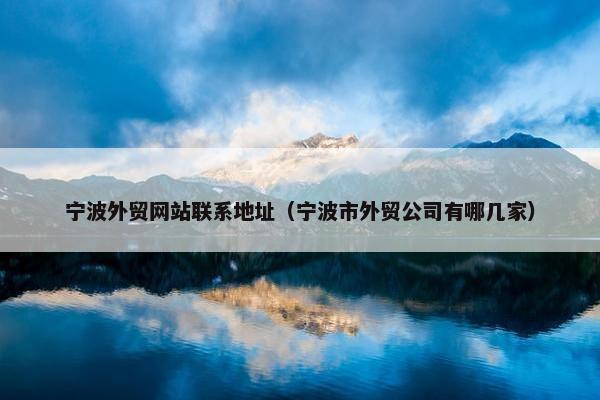 宁波外贸网站联系地址（宁波市外贸公司有哪几家）
