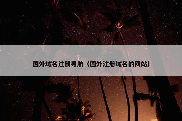 国外域名注册导航（国外注册域名的网站）