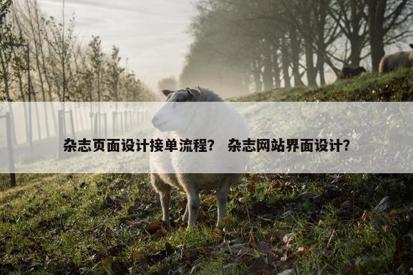 杂志页面设计接单流程？ 杂志网站界面设计？