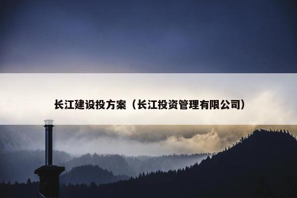 长江建设投方案（长江投资管理有限公司）