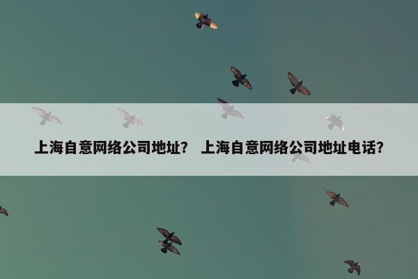 上海自意网络公司地址？ 上海自意网络公司地址电话？