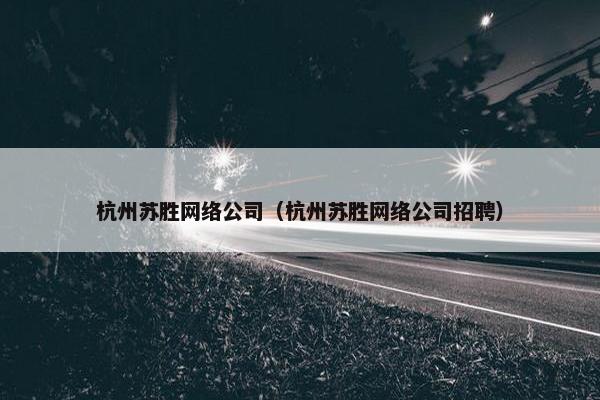 杭州苏胜网络公司（杭州苏胜网络公司招聘）