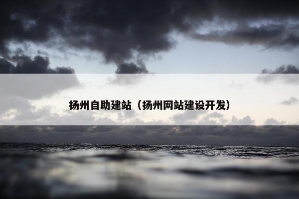 扬州自助建站（扬州网站建设开发）